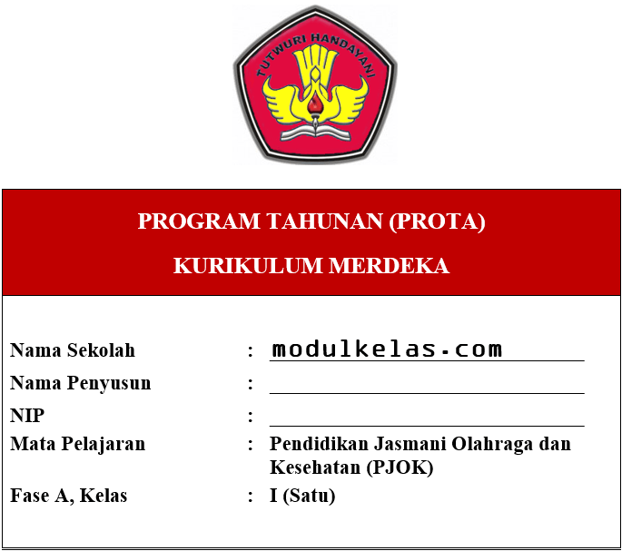 Prota PJOK Kelas 1 SD/MI Fase A Kurikulum Merdeka