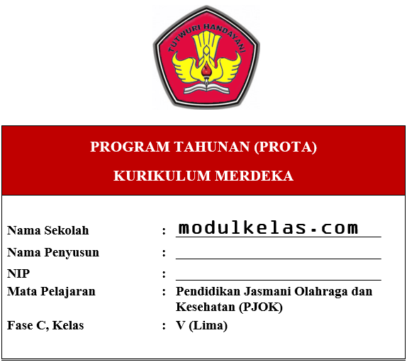 Prota PJOK Kelas 5 SD/MI Fase C Kurikulum Merdeka