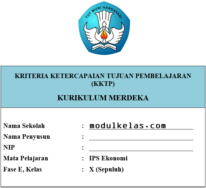 KKTP Ekonomi Kelas 10 SMA/MA Fase E Kurikulum Merdeka