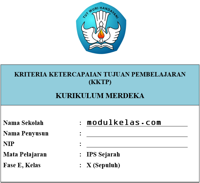 KKTP Sejarah Kelas 10 SMA/MA Fase E Kurikulum Merdeka