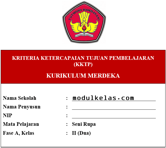 KKTP Seni Rupa Kelas 2 Fase A Kurikulum Merdeka