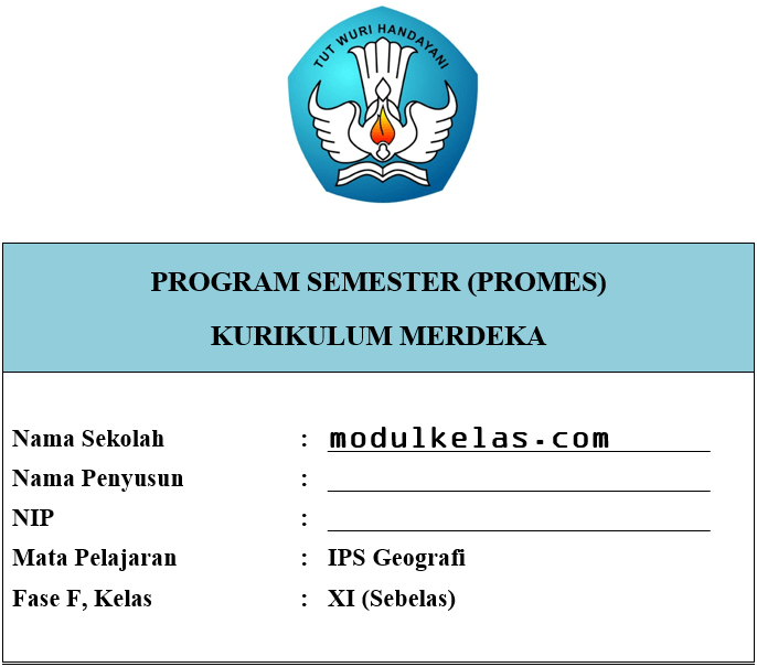 Promes Geografi Kelas 11 SMA/MA Fase F Kurikulum Merdeka