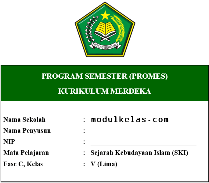 Promes SKI Kelas 5 MI Fase C Kurikulum Merdeka