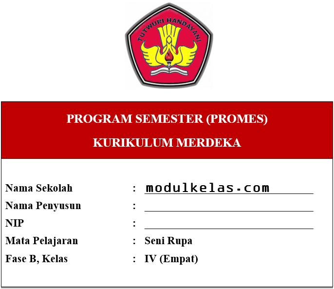 Promes Seni Rupa Kelas 4 Fase B Kurikulum Merdeka