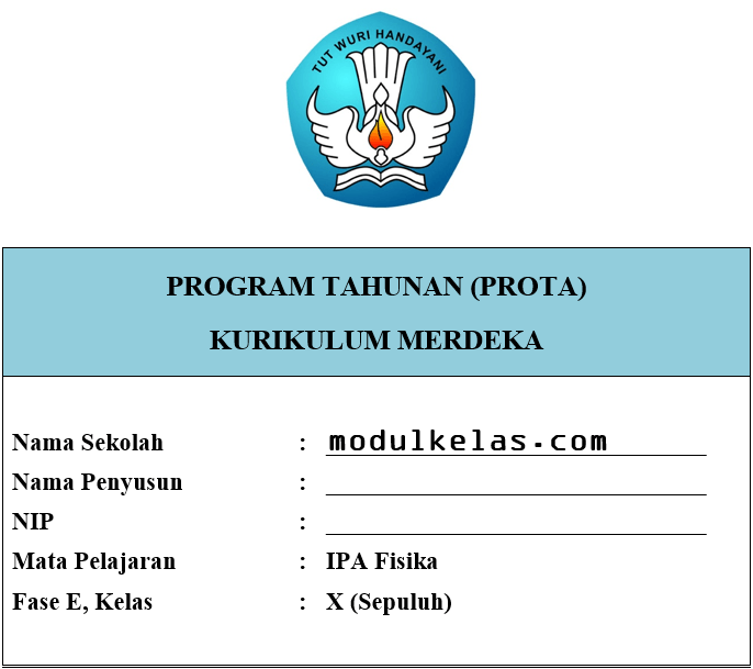 Prota Fisika Kelas 10 SMA/MA Fase E Kurikulum Merdeka