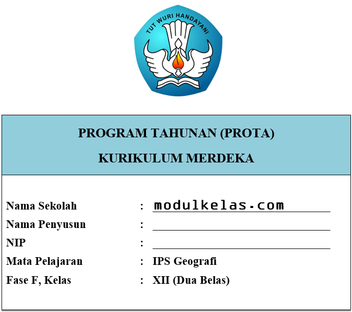 Prota Geografi Kelas 12 SMA/MA Fase F Kurikulum Merdeka