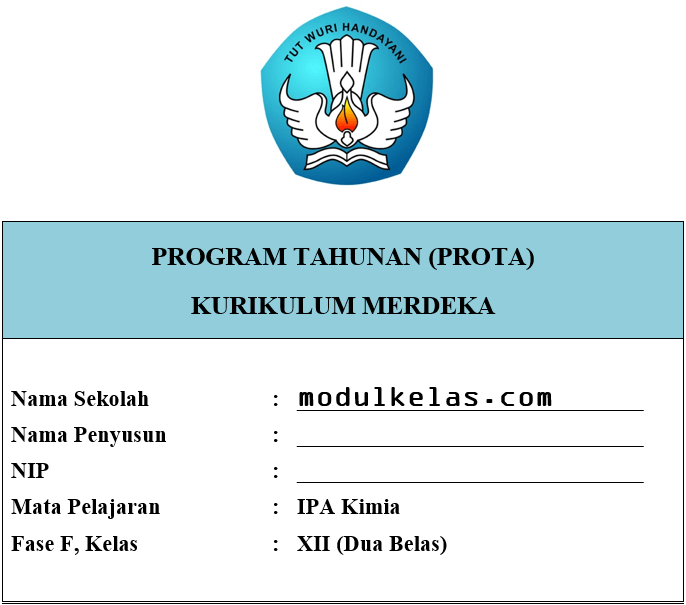 Prota Kimia Kelas 12 SMA/MA Fase F Kurikulum Merdeka