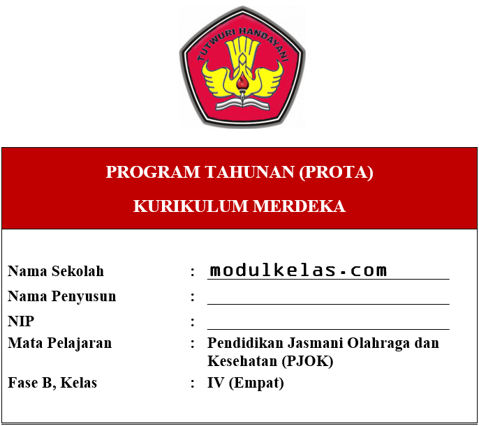 Prota PJOK Kelas 4 SD/MI Fase B Kurikulum Merdeka