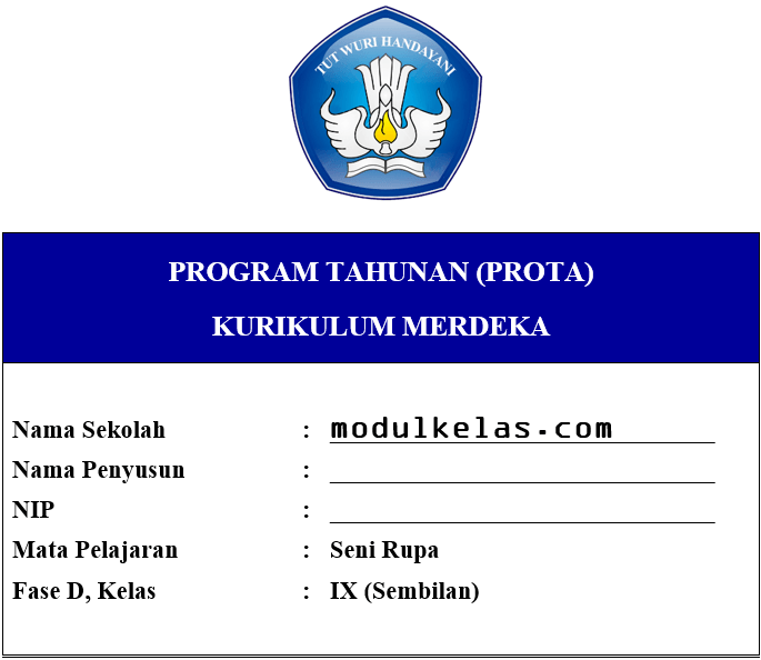 Prota Seni Rupa Kelas 9 Fase D Kurikulum Merdeka