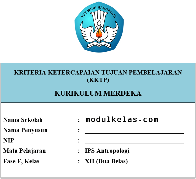 KKTP Antropologi Kelas 12 SMA/MA Fase F Kurikulum Merdeka