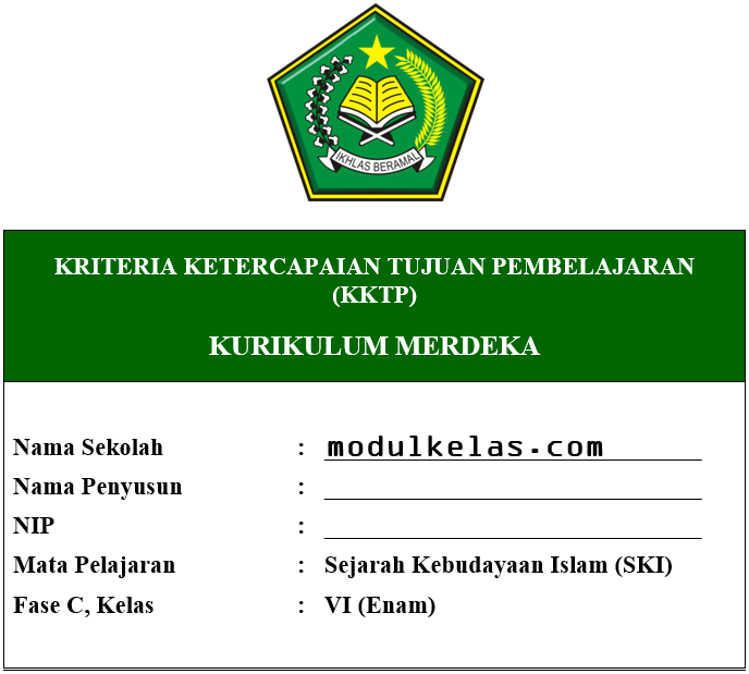 KKTP SKI Kelas 6 MI Fase C Kurikulum Merdeka