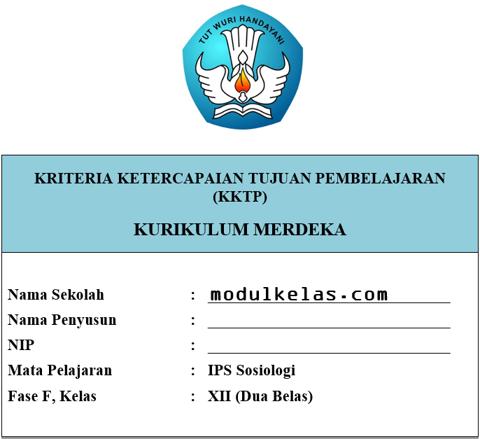 KKTP Sosiologi Kelas 12 SMA/MA Fase F Kurikulum Merdeka