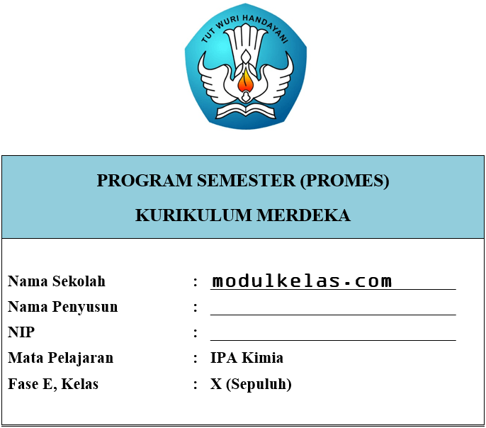Promes Kimia Kelas 10 SMA/MA Fase E Kurikulum Merdeka