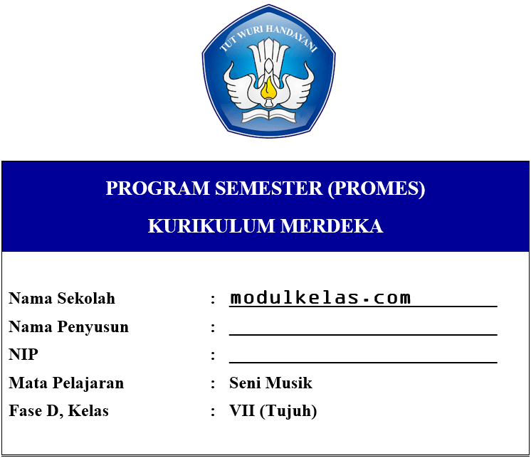 Promes Seni Musik Kelas 7 Fase D Kurikulum Merdeka