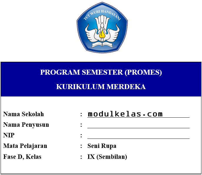 Promes Seni Rupa Kelas 9 Fase D Kurikulum Merdeka