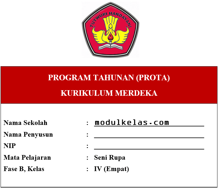 Prota Seni Rupa Kelas 4 Fase B Kurikulum Merdeka