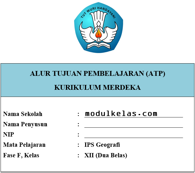 ATP Geografi Kelas 12 SMA/MA Fase F Kurikulum Merdeka