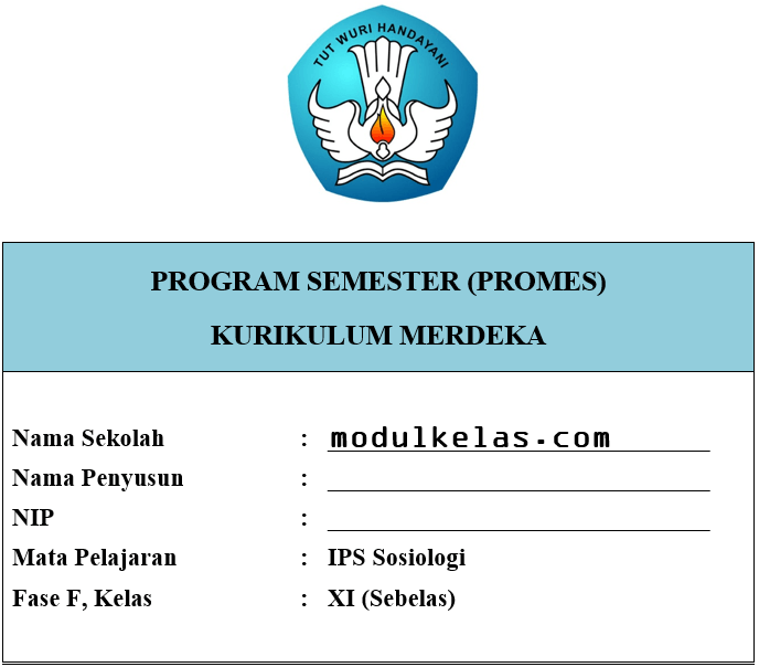 Promes Sosiologi Kelas 11 SMA/MA Fase F Kurikulum Merdeka