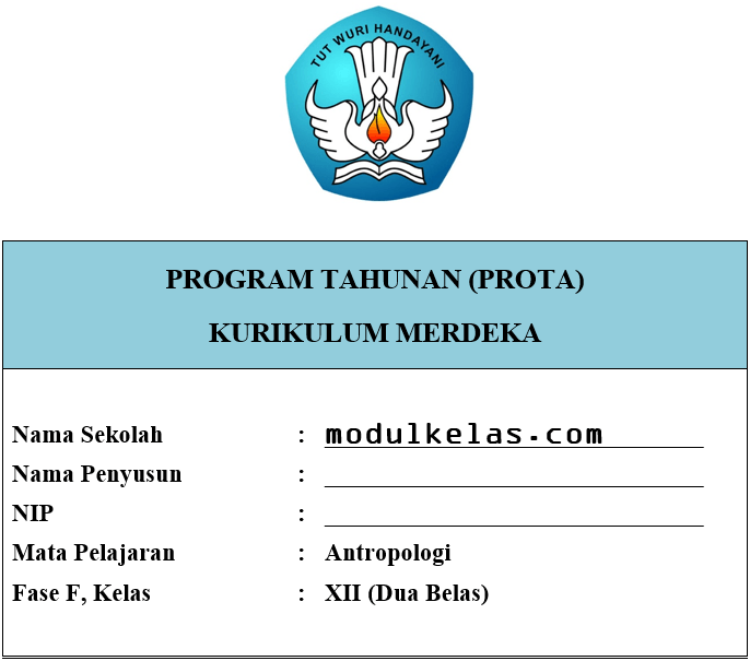 Prota Antropologi Kelas 12 SMA/MA Fase F Kurikulum Merdeka