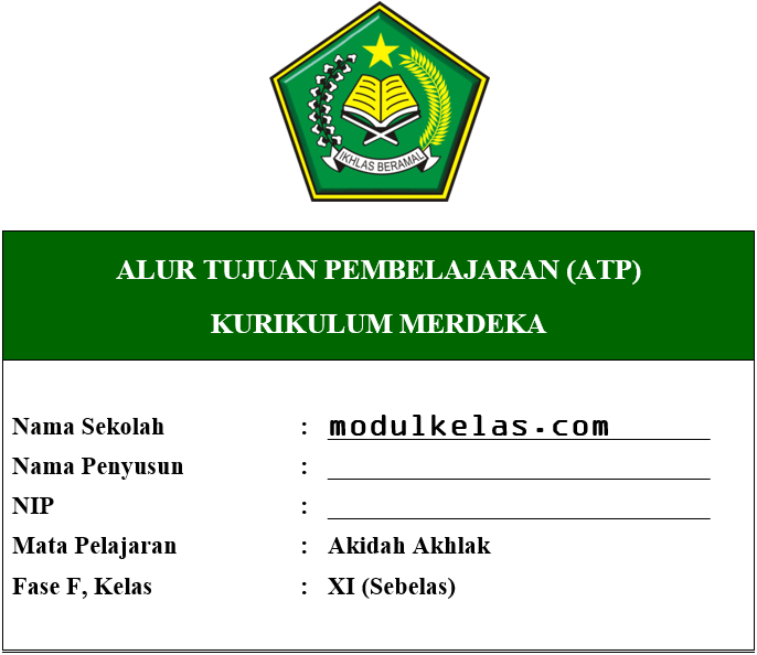 ATP Akidah Akhlak Kelas 11 Fase F Kurikulum Merdeka