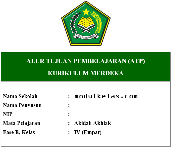 ATP Akidah Akhlak Kelas 4 Fase B Kurikulum Merdeka