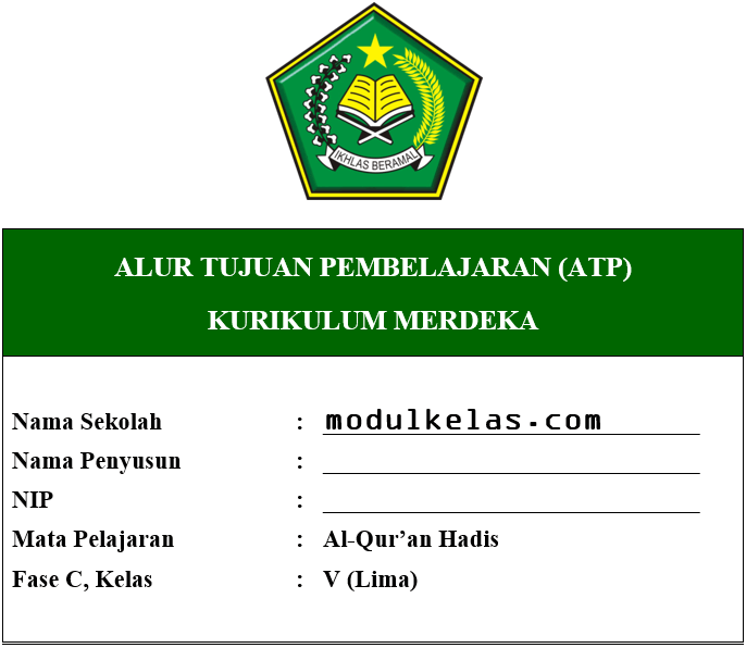 ATP Al-Qur’an Hadis Kelas 5 Fase C Kurikulum Merdeka