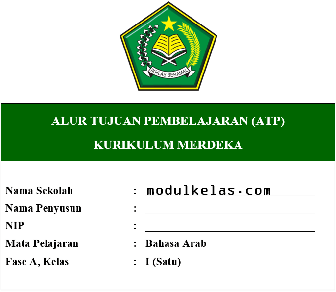 ATP Bahasa Arab Kelas 1 Fase A Kurikulum Merdeka
