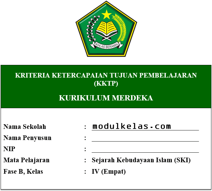KKTP SKI Kelas 4 MI Fase B Kurikulum Merdeka