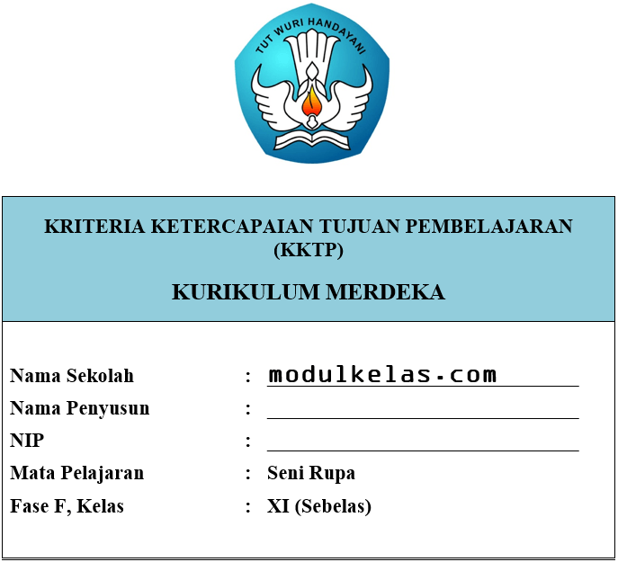 KKTP Seni Rupa Kelas 11 Fase F Kurikulum Merdeka