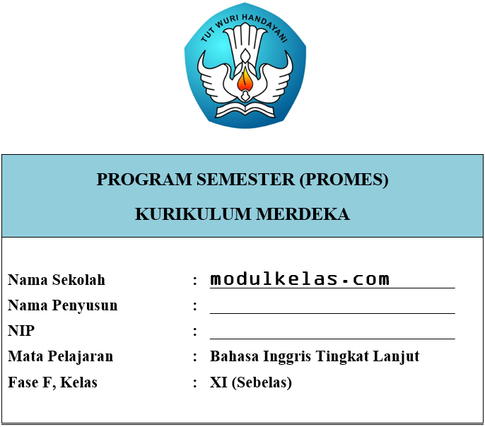 Promes Bahasa Inggris Tingkat Lanjut Kelas 11 Fase F
