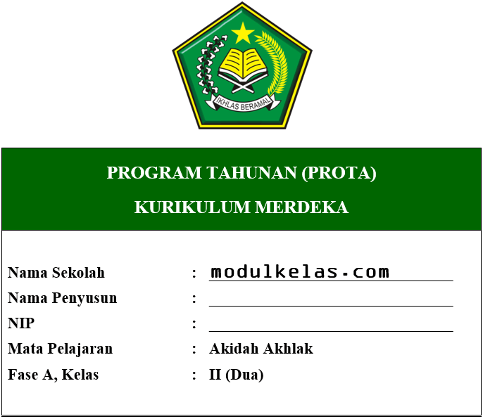 Prota Akidah Akhlak Kelas 2 Fase A Kurikulum Merdeka