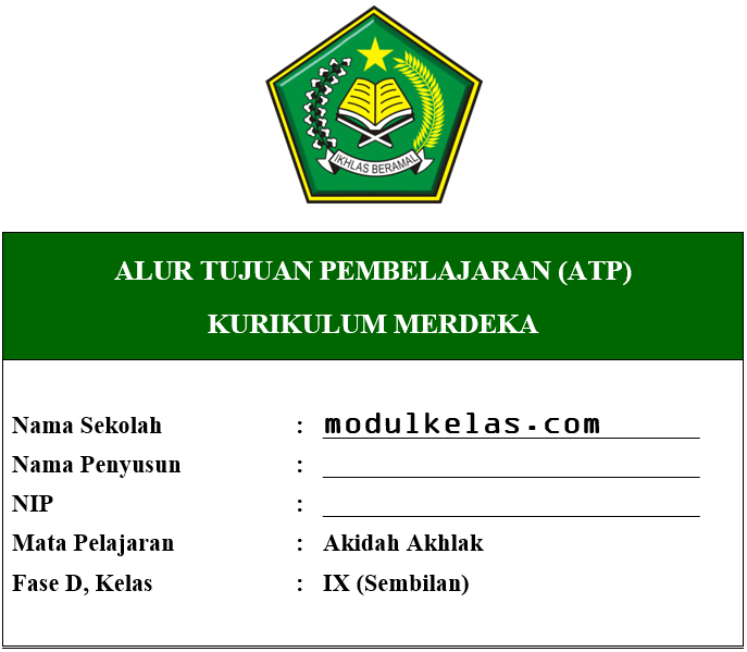 ATP Akidah Akhlak Kelas 9 Fase D Kurikulum Merdeka
