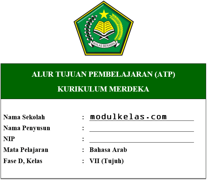 ATP Bahasa Arab Kelas 7 Fase D Kurikulum Merdeka