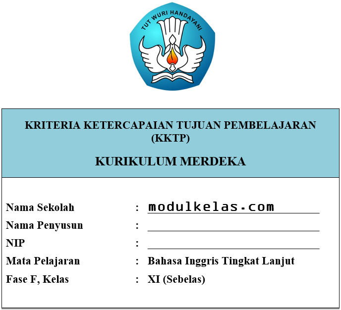 KKTP Bahasa Inggris Tingkat Lanjut Kelas 11 Fase F
