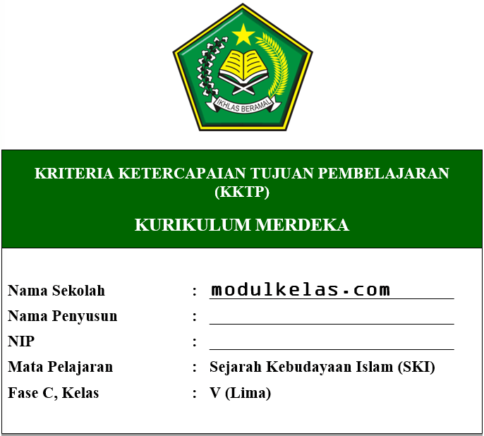 KKTP SKI Kelas 5 MI Fase C Kurikulum Merdeka