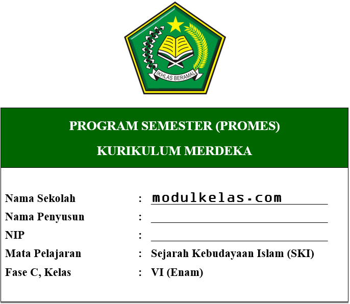 Promes SKI Kelas 6 MI Fase C Kurikulum Merdeka