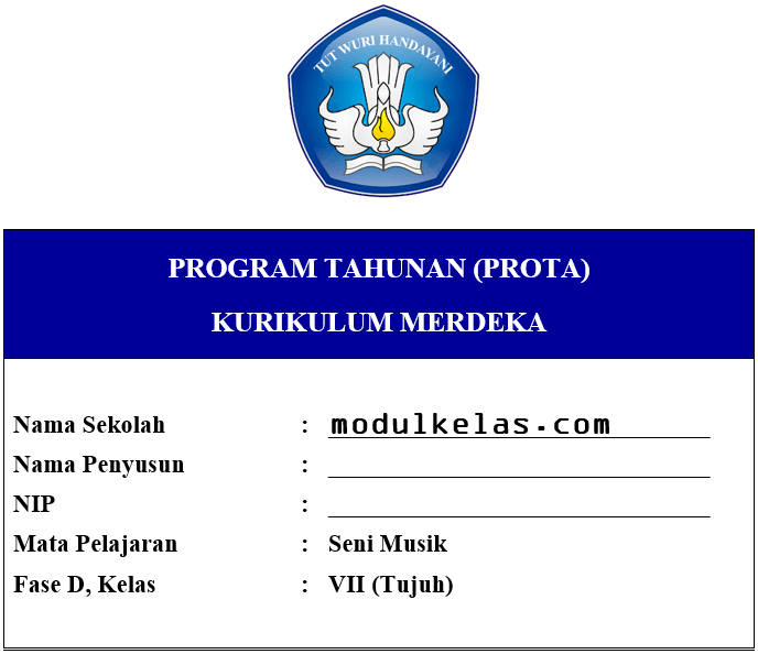 Prota Seni Musik Kelas 7 Fase D Kurikulum Merdeka