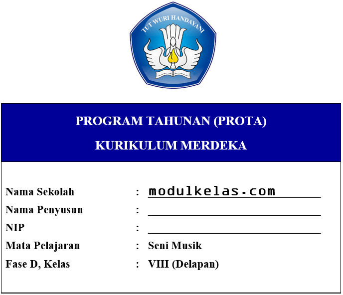 Prota Seni Musik Kelas 8 Fase D Kurikulum Merdeka