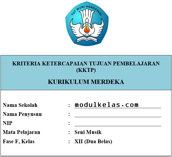 KKTP Seni Musik Kelas 12 Fase F Kurikulum Merdeka