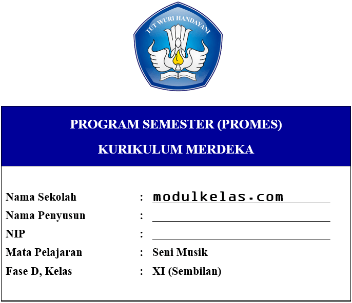 Promes Seni Musik Kelas 9 Fase D Kurikulum Merdeka