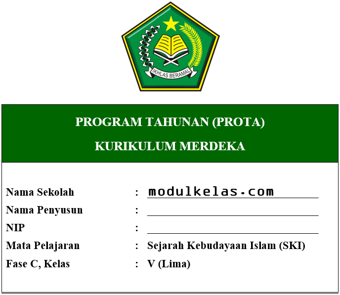 Prota SKI Kelas 5 MI Fase C Kurikulum Merdeka