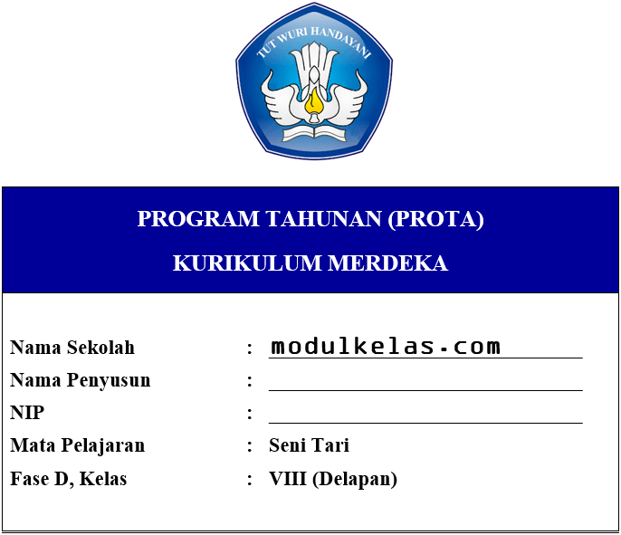 Prota Seni Tari Kelas 8 Fase D Kurikulum Merdeka